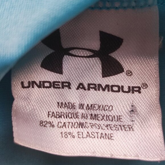 Under Armour athletic shirt women's size L baby blue slim fit short sleeve - Picture 5 of 10